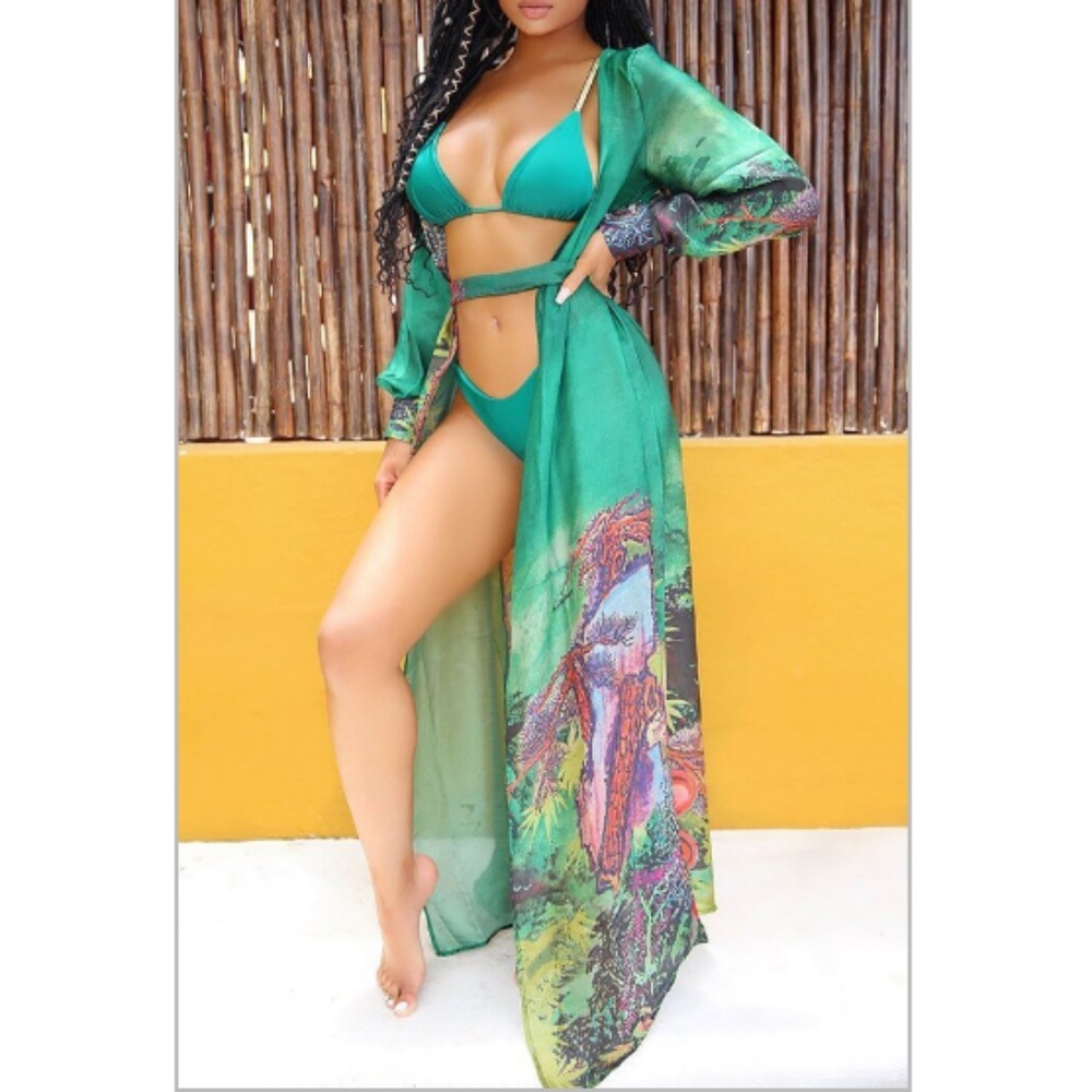 "Flowers Dancing" Maxi Dress Cover Up